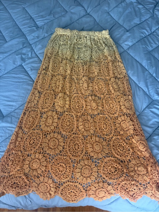 Nasty Gal Dresses & Skirts - Nasty Gal Crochet Ombre Maxi Skirt in Cream to Tan